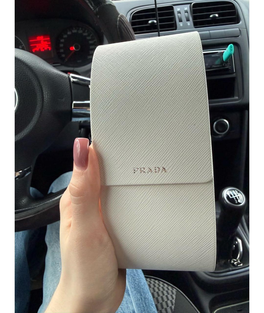 PRADA Белые пластиковые солнцезащитные очки, фото 5