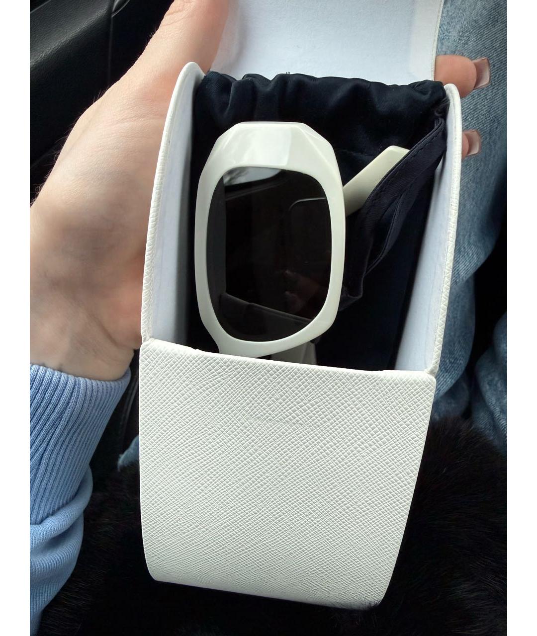 PRADA Белые пластиковые солнцезащитные очки, фото 4