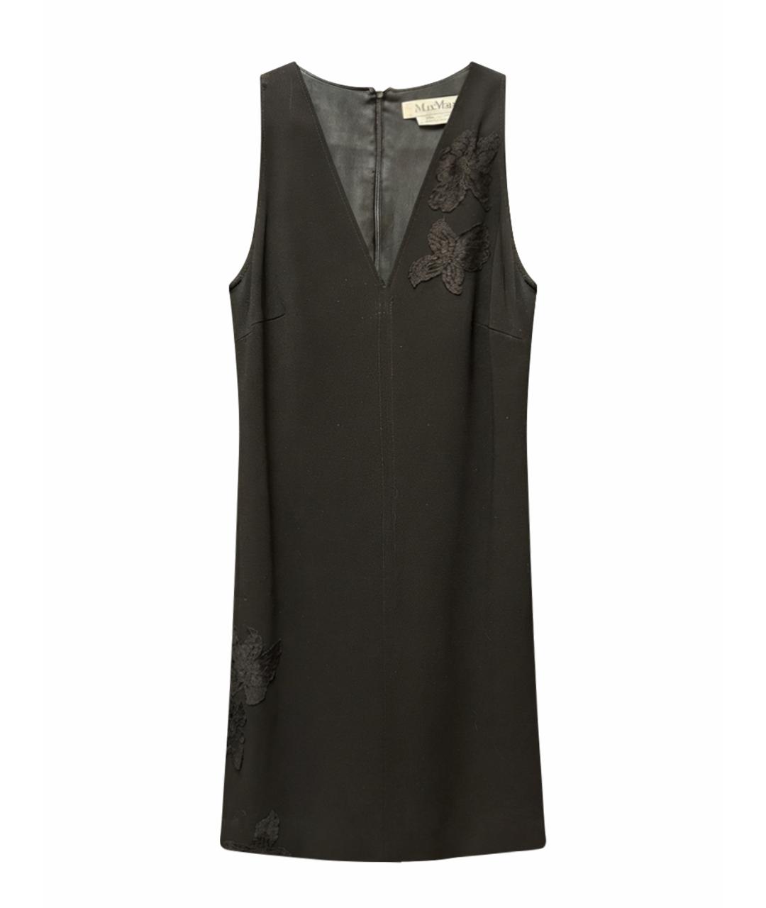 MAX MARA Черное хлопко-эластановое повседневное платье, фото 1