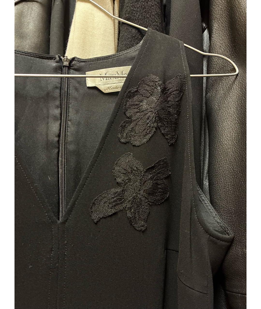 MAX MARA Черное хлопко-эластановое повседневное платье, фото 4