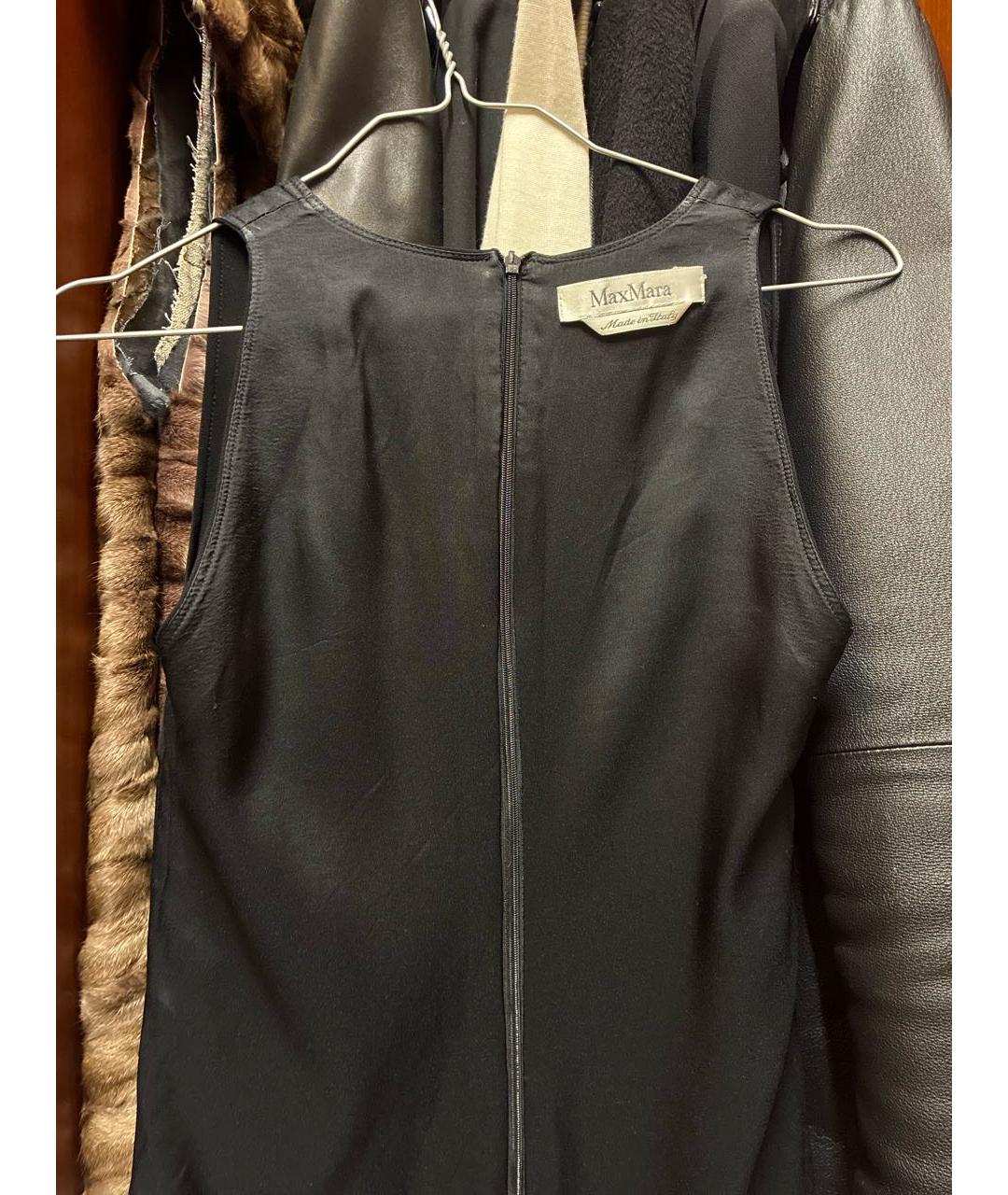 MAX MARA Черное хлопко-эластановое повседневное платье, фото 3