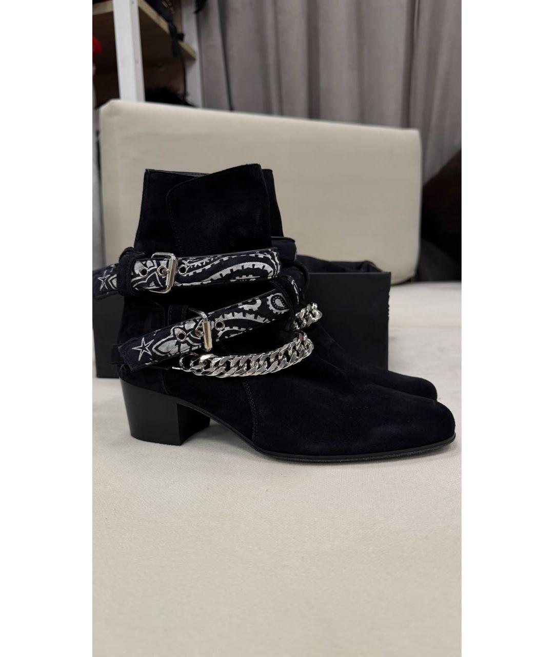 AMIRI Черные замшевые ботильоны, фото 5