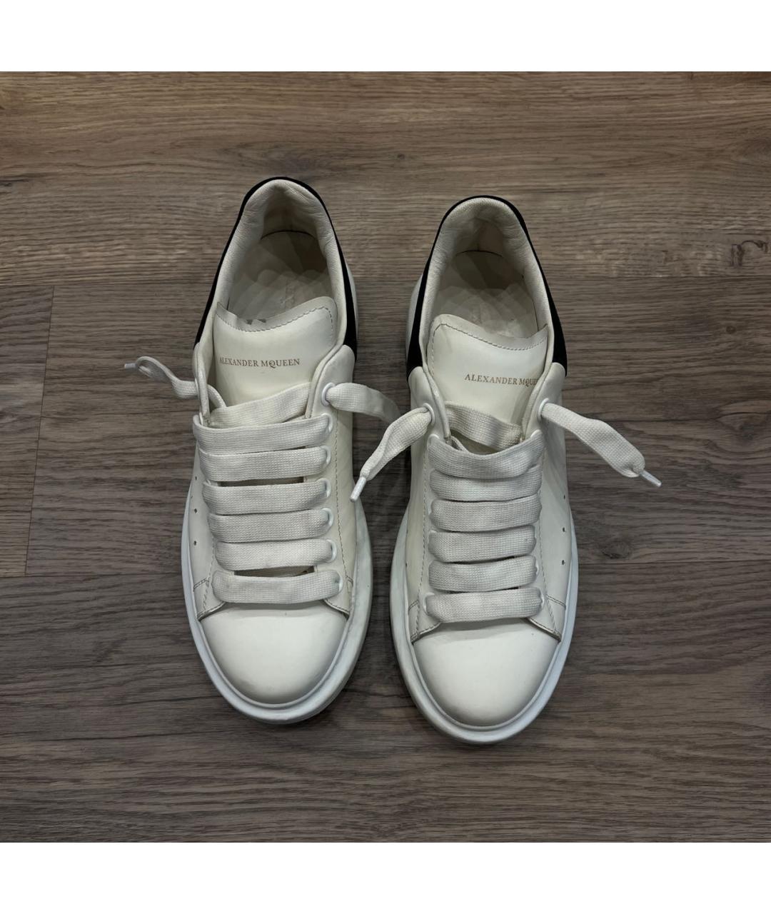 ALEXANDER MCQUEEN Белые кожаные кеды, фото 3