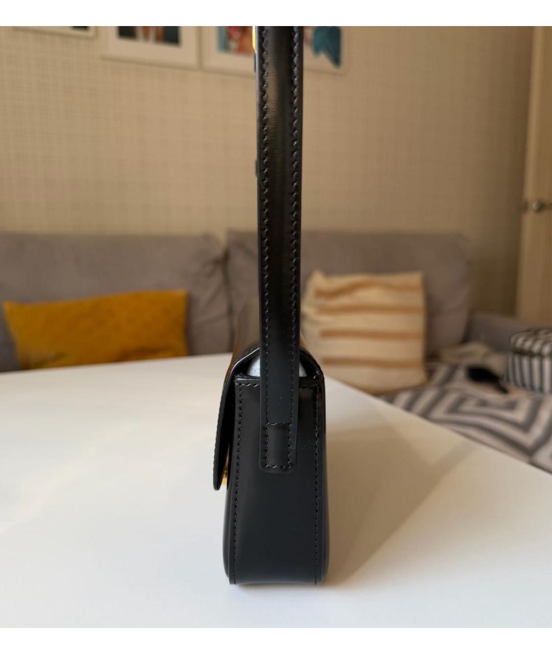 CELINE Черная кожаная сумка с короткими ручками, фото 3