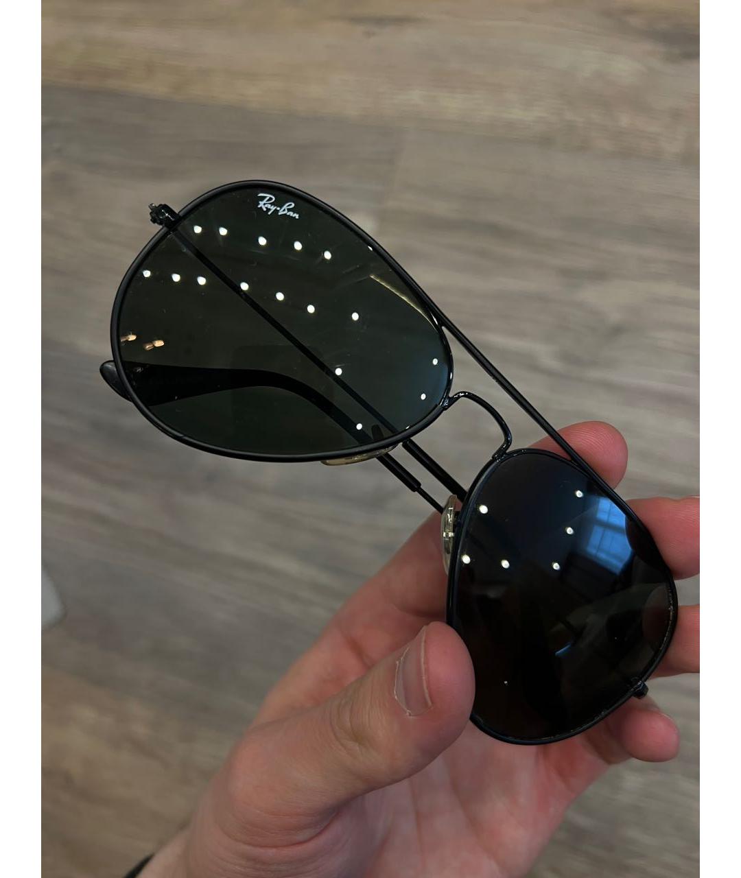 RAY BAN Черные металлические солнцезащитные очки, фото 2