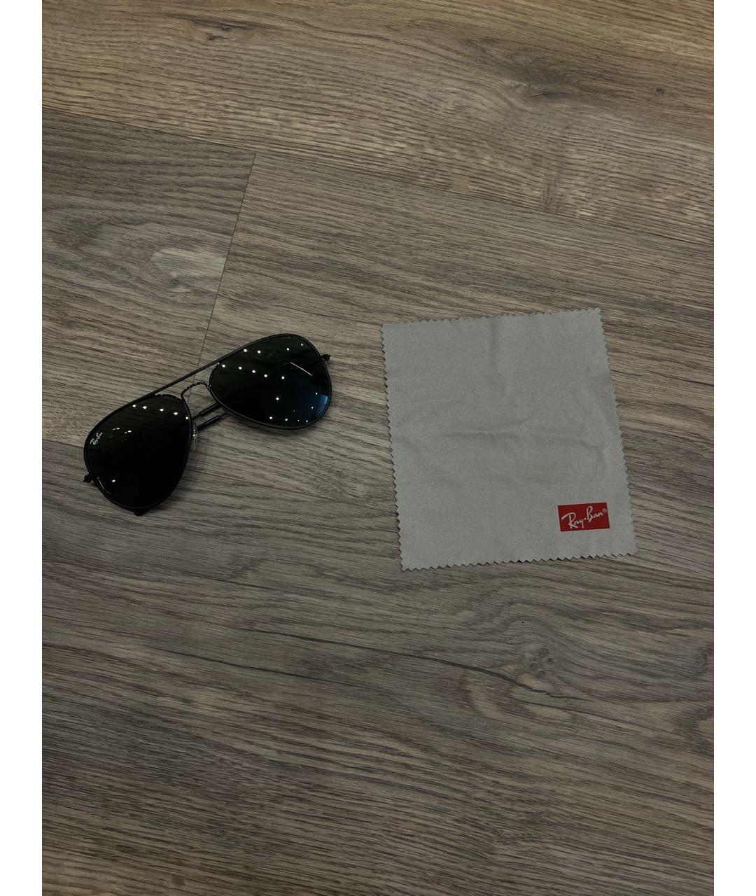 RAY BAN Черные металлические солнцезащитные очки, фото 5