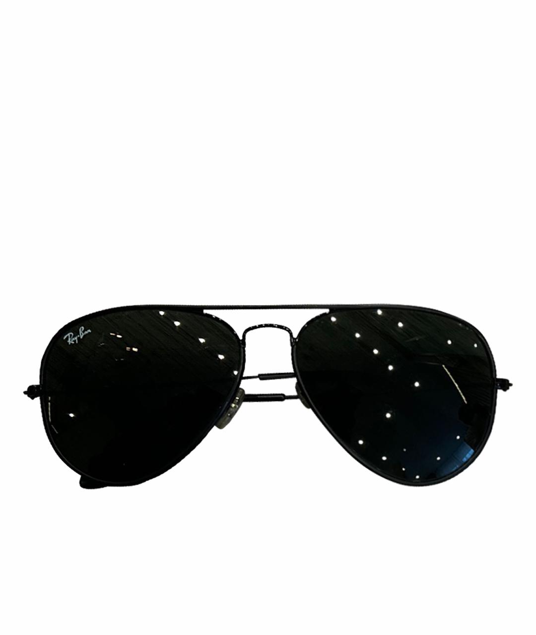 RAY BAN Черные металлические солнцезащитные очки, фото 1