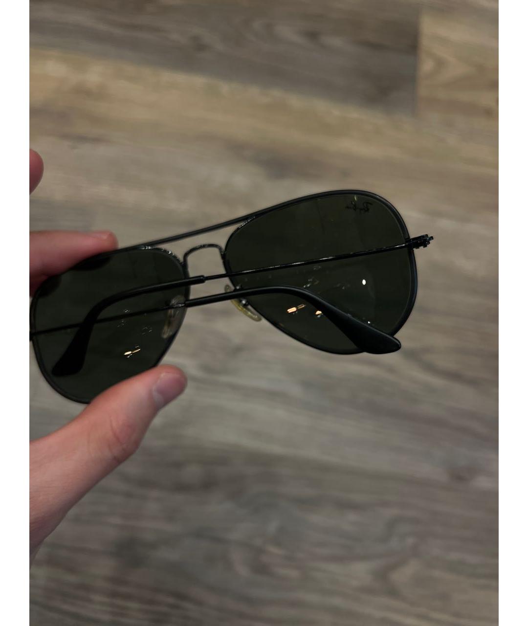 RAY BAN Черные металлические солнцезащитные очки, фото 3