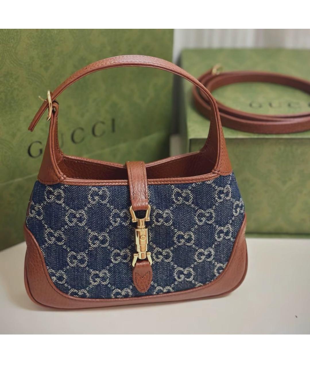 GUCCI Синяя деним сумка через плечо, фото 3