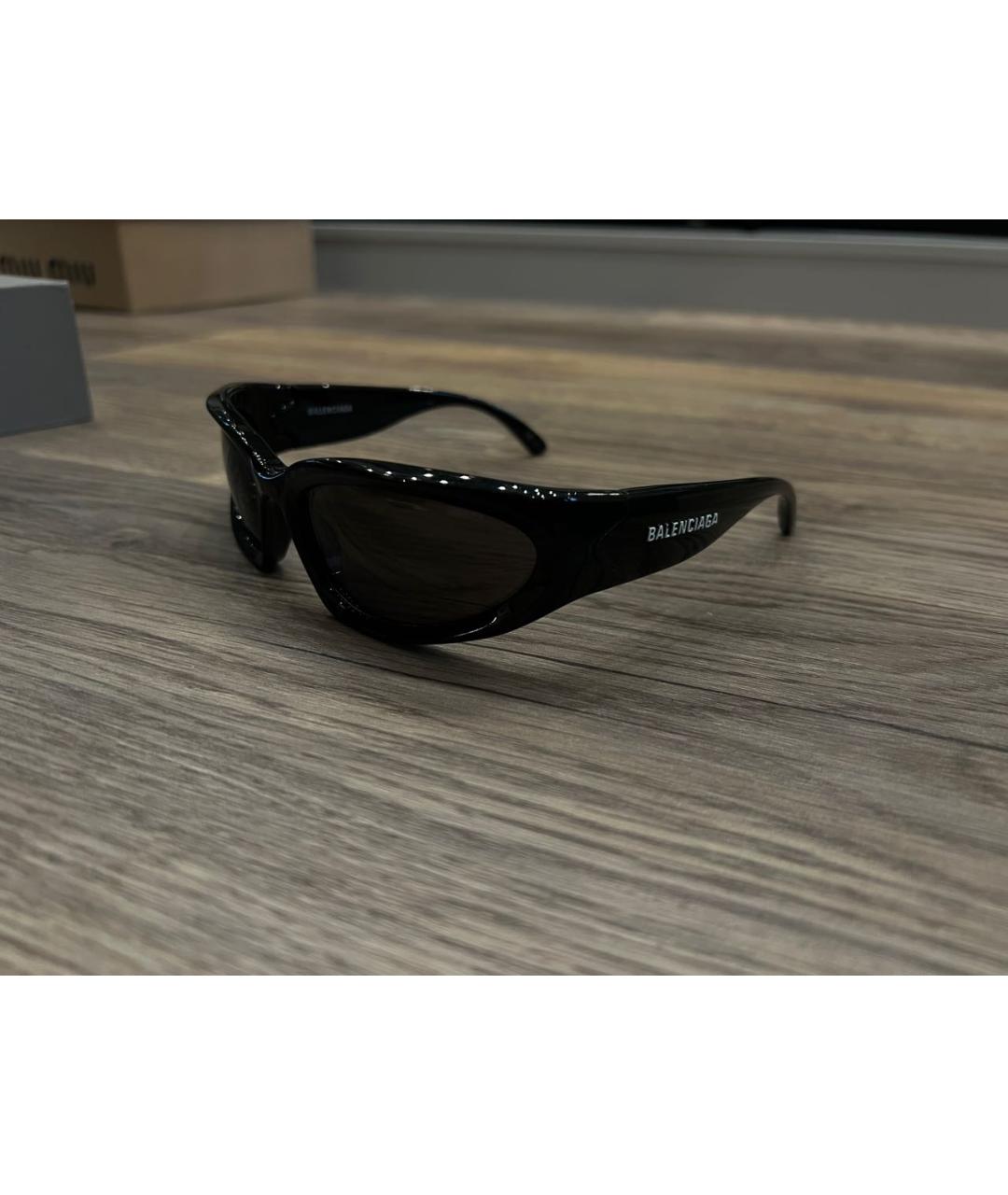 BALENCIAGA Черные пластиковые солнцезащитные очки, фото 2