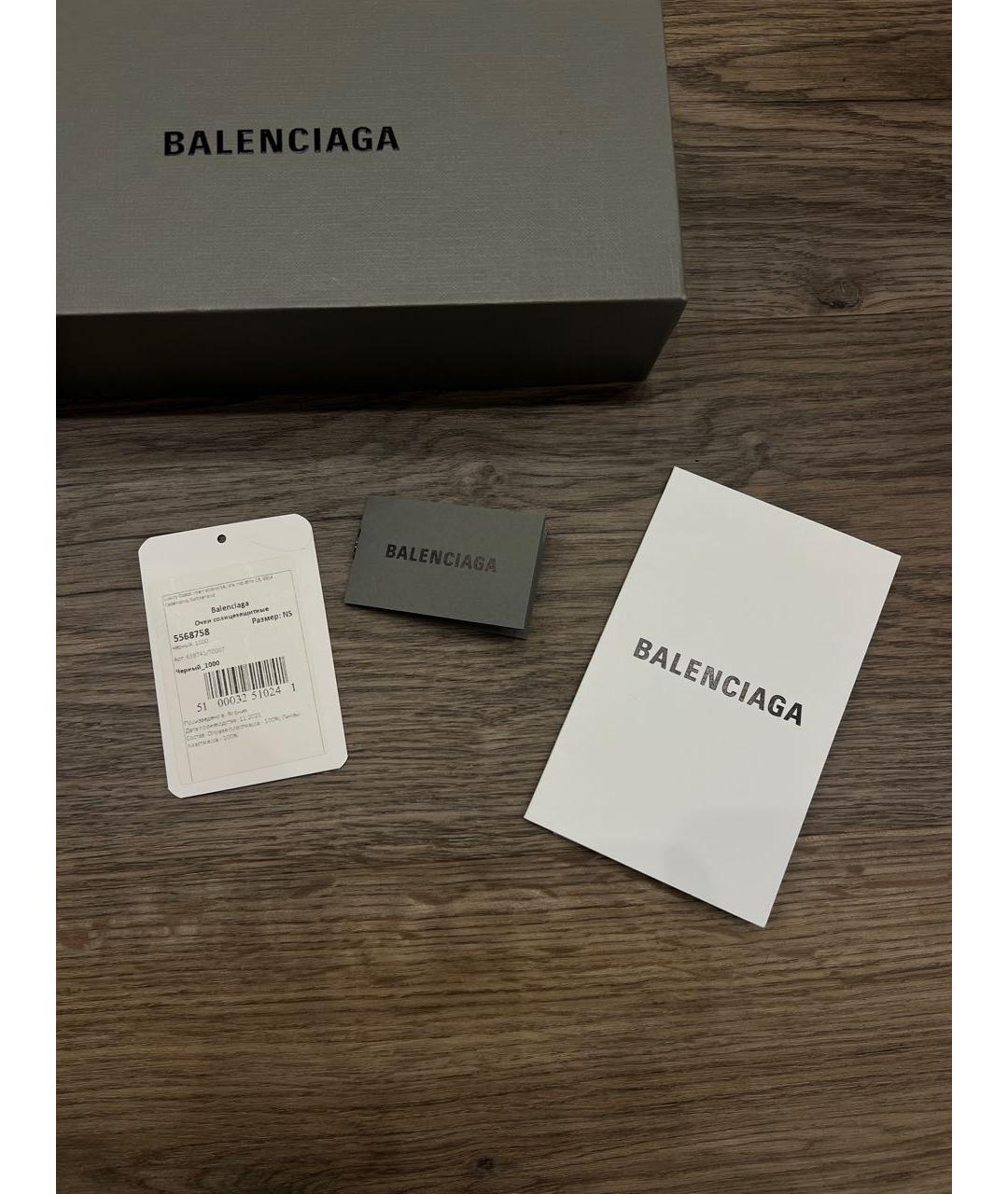BALENCIAGA Черные пластиковые солнцезащитные очки, фото 4