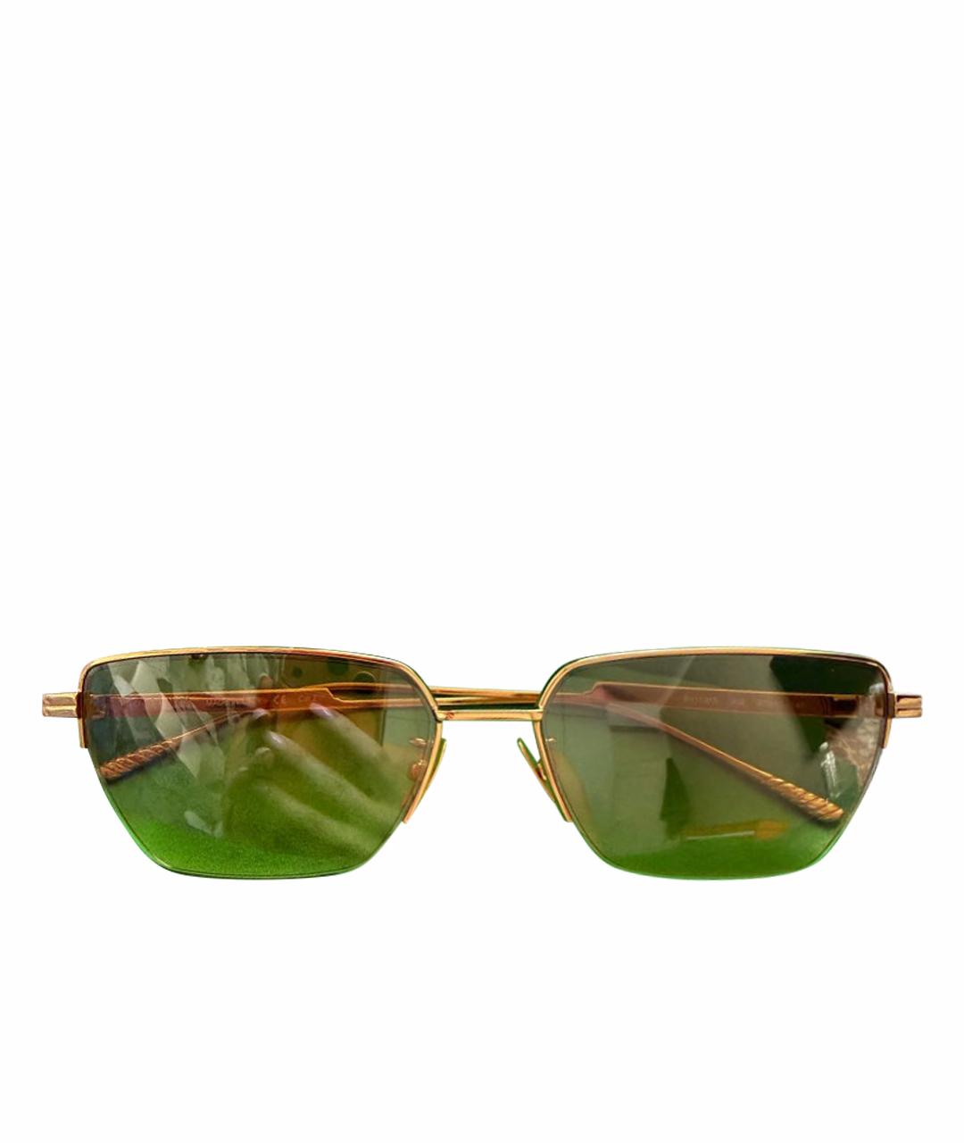 BOTTEGA VENETA Коричневые металлические солнцезащитные очки, фото 1