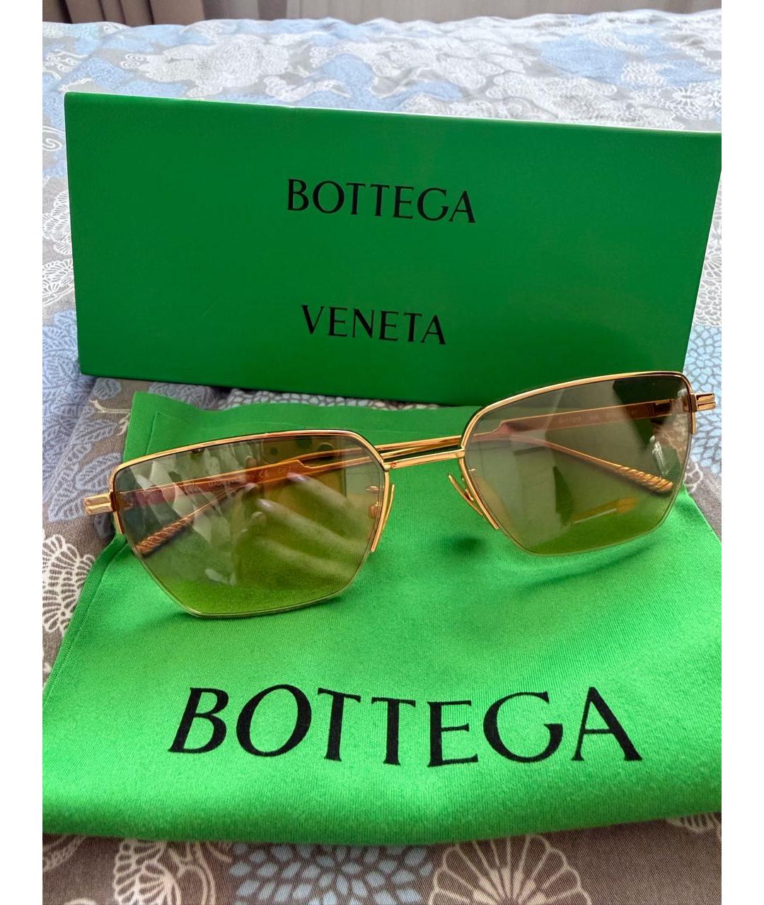 BOTTEGA VENETA Коричневые металлические солнцезащитные очки, фото 8