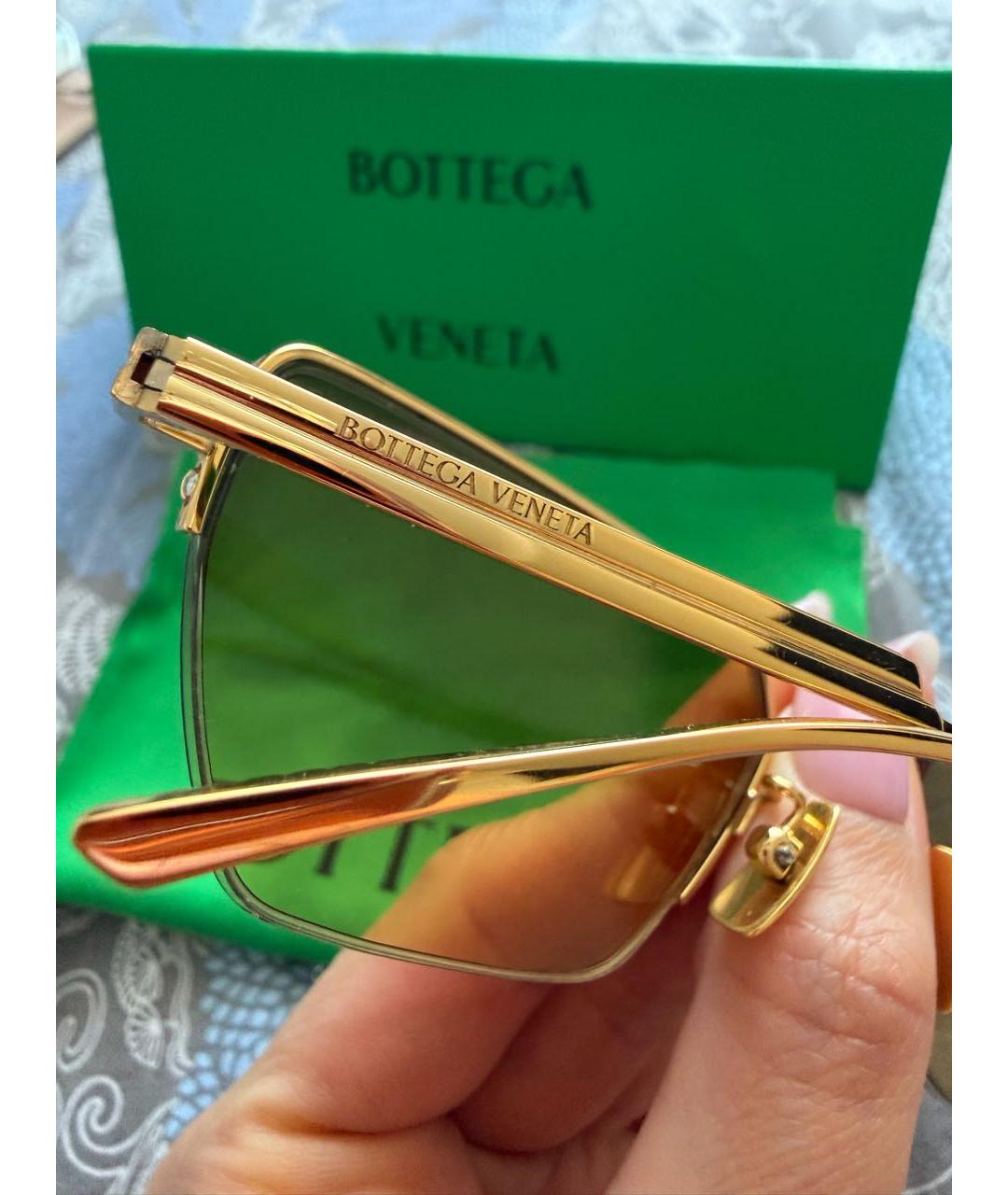 BOTTEGA VENETA Коричневые металлические солнцезащитные очки, фото 6