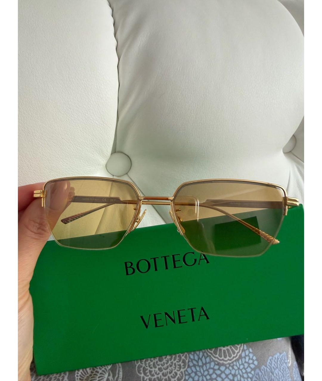 BOTTEGA VENETA Коричневые металлические солнцезащитные очки, фото 5