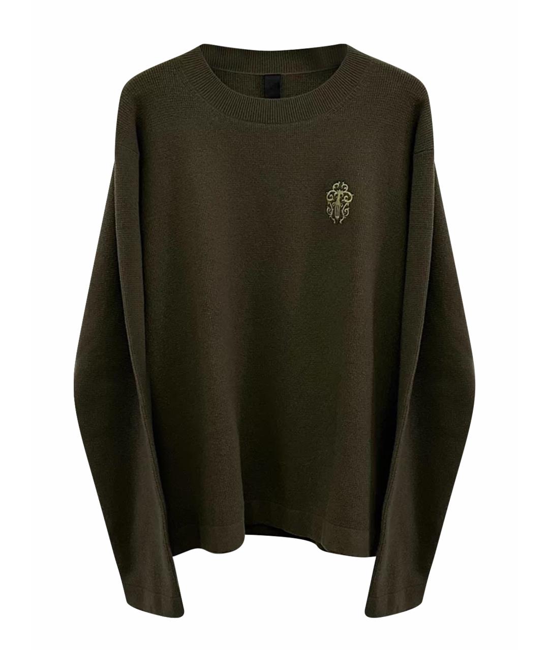 CHROME HEARTS Коричневый шерстяной джемпер / свитер, фото 1