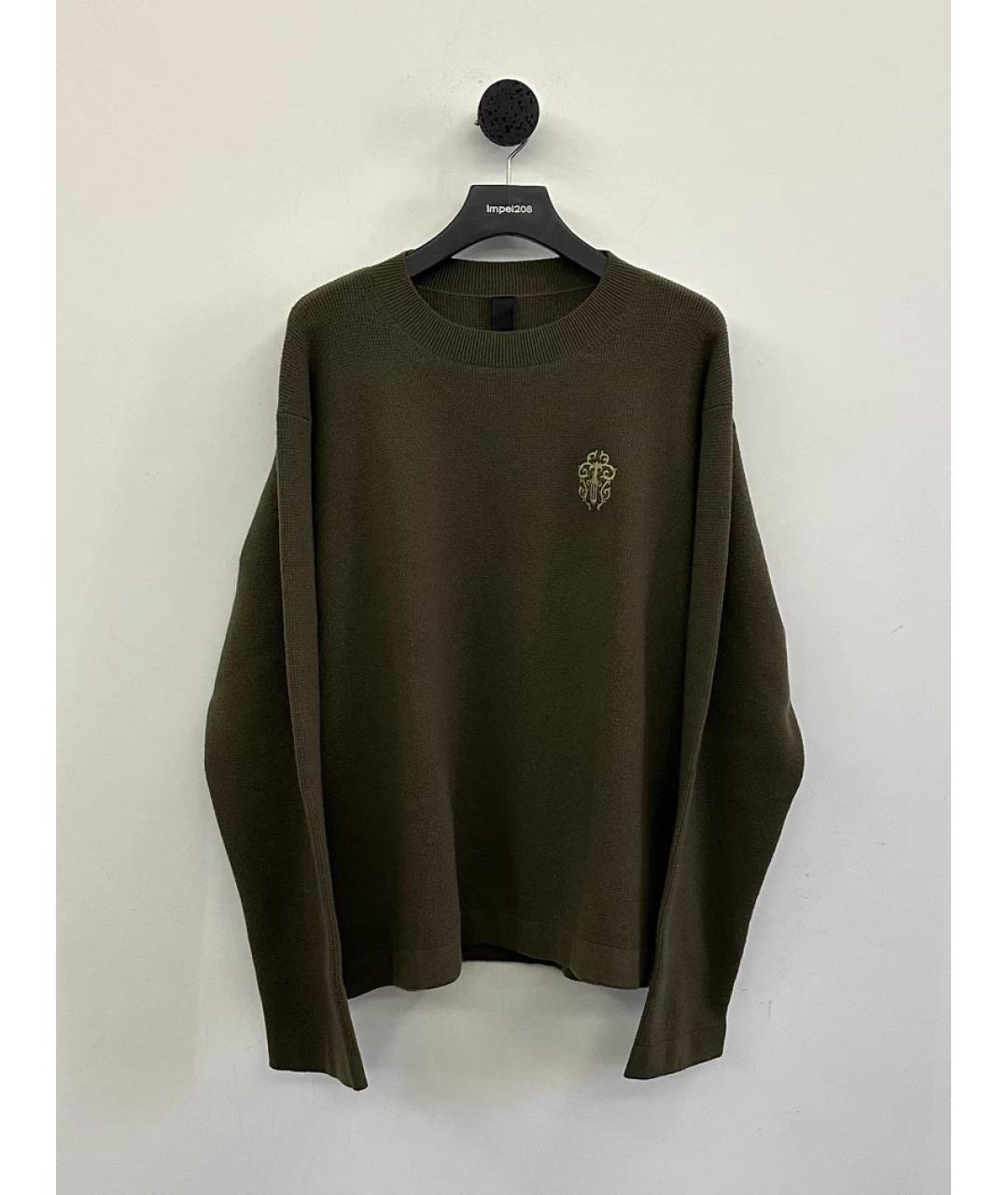 CHROME HEARTS Коричневый шерстяной джемпер / свитер, фото 2