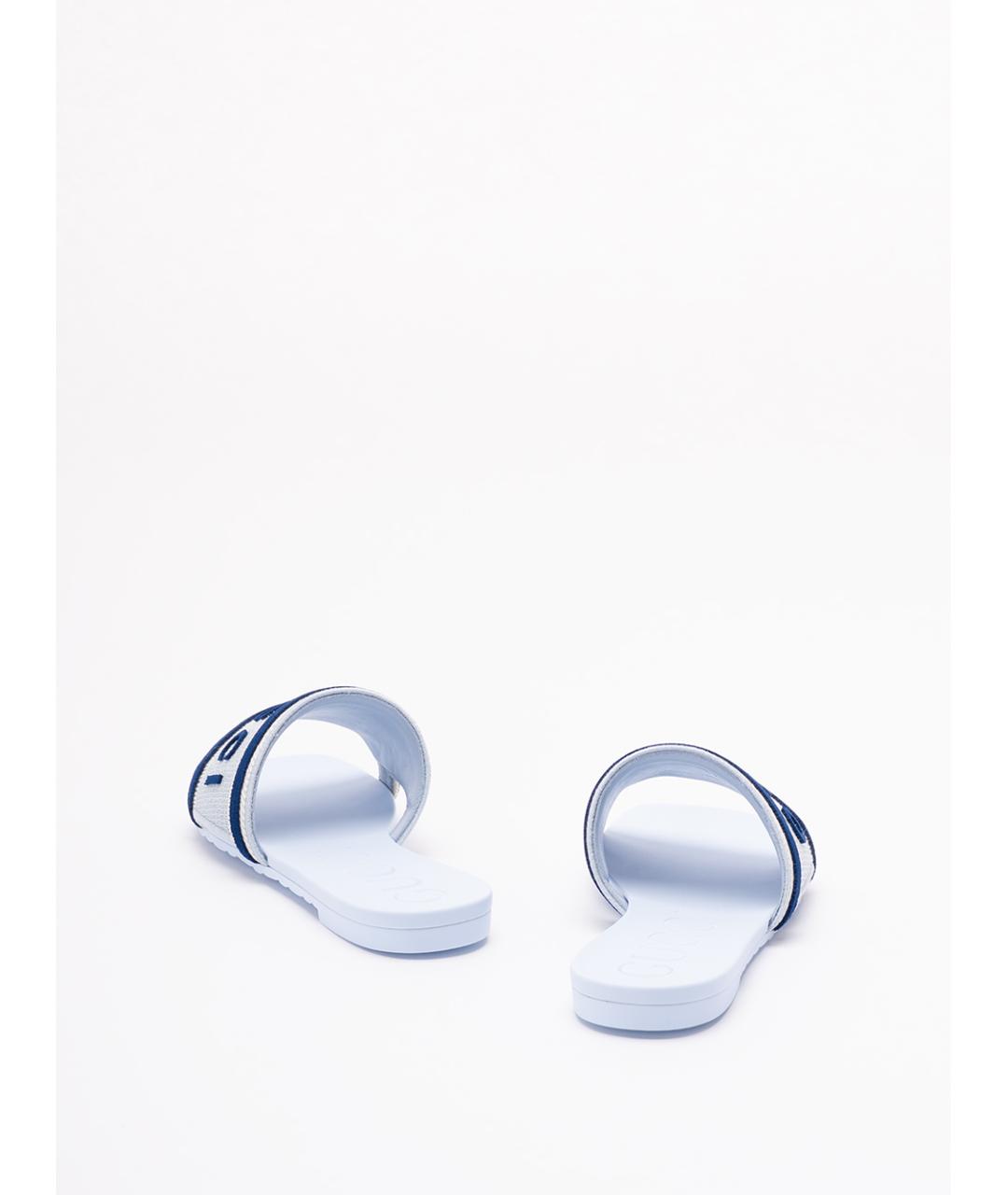 GUCCI Белые текстильные шлепанцы, фото 3