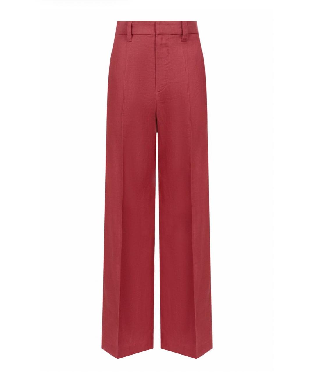 BRUNELLO CUCINELLI Красные льняные брюки широкие, фото 1