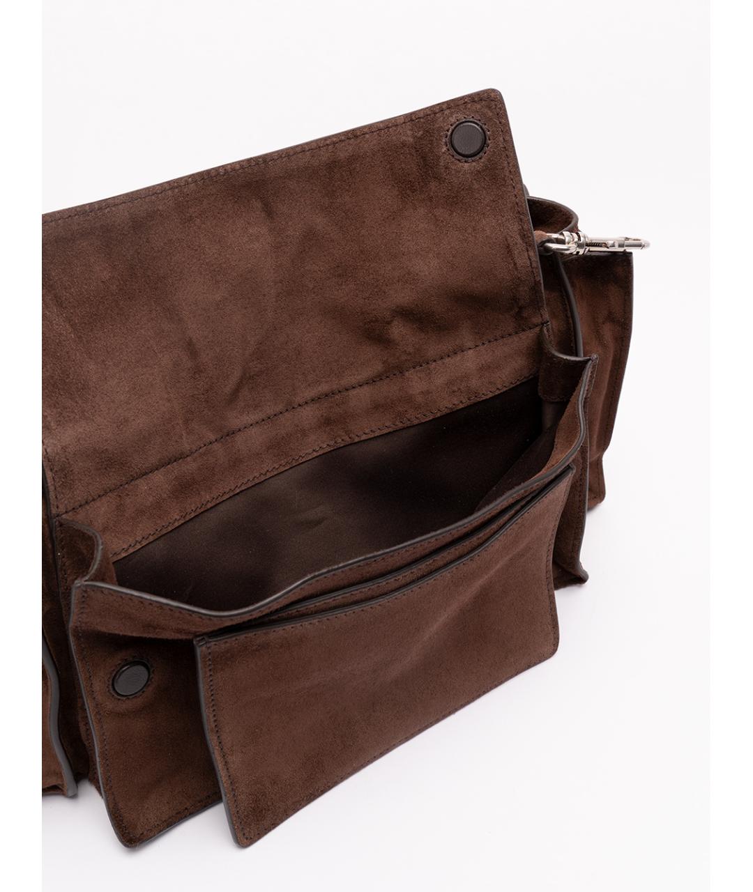 MIU MIU Коричневая замшевая сумка тоут, фото 6