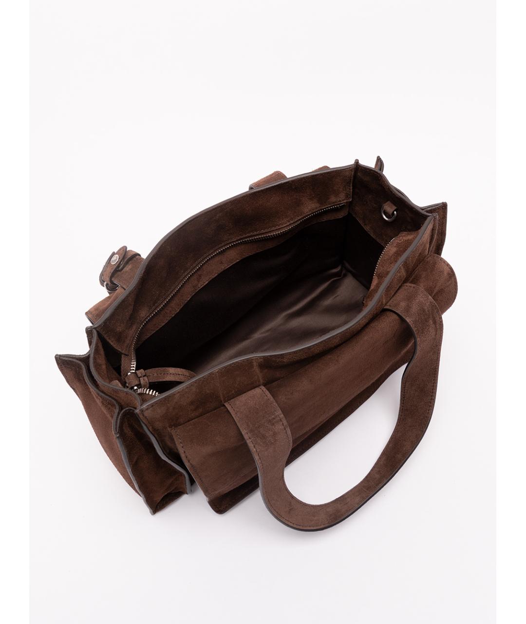 MIU MIU Коричневая замшевая сумка тоут, фото 8