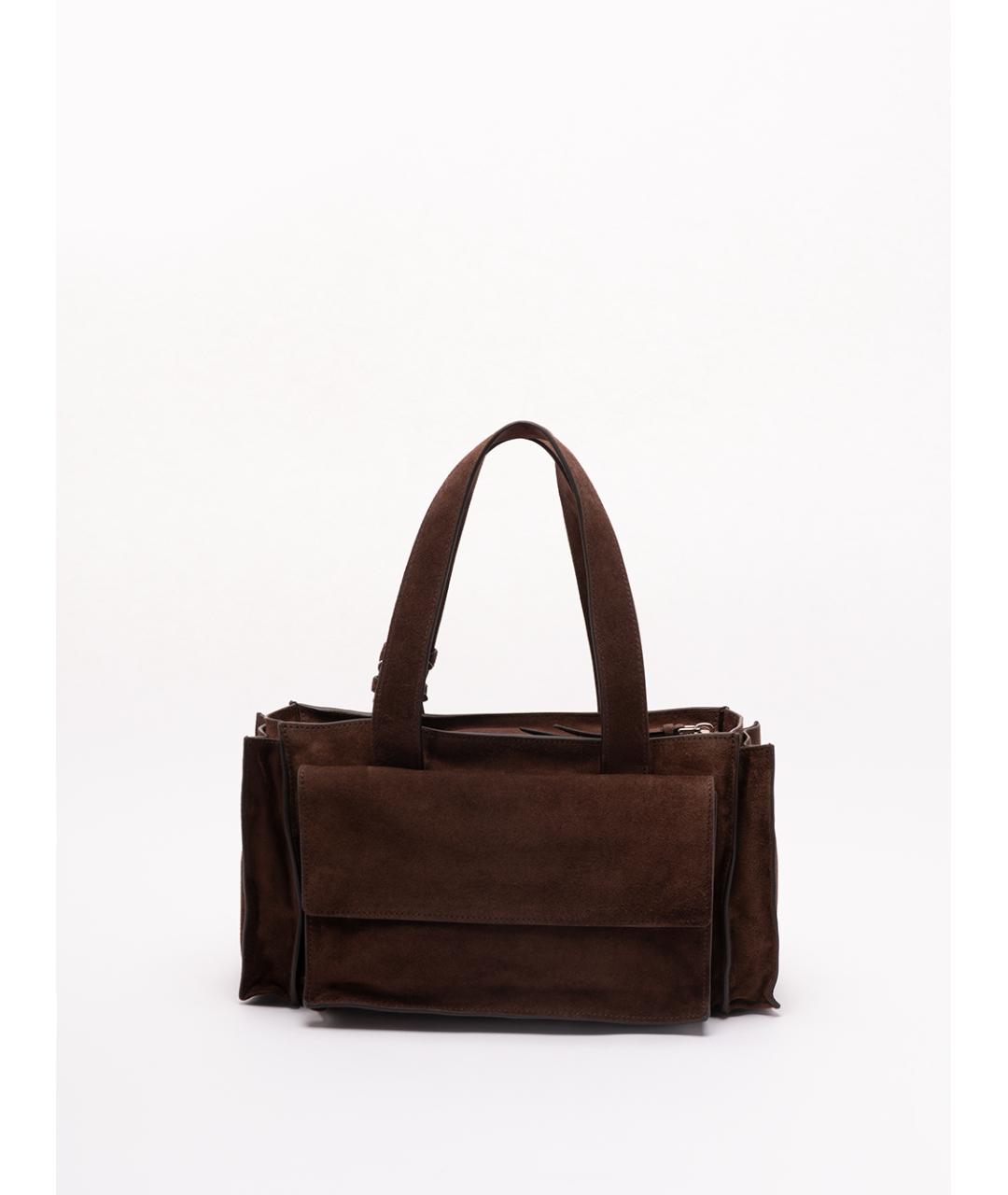 MIU MIU Коричневая замшевая сумка тоут, фото 2