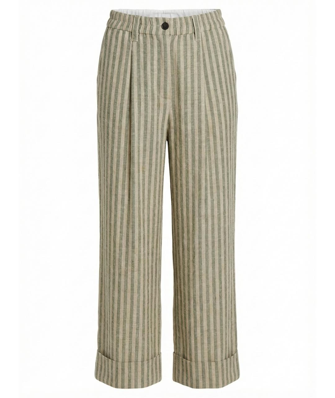 BRUNELLO CUCINELLI Зеленые льняные брюки широкие, фото 1
