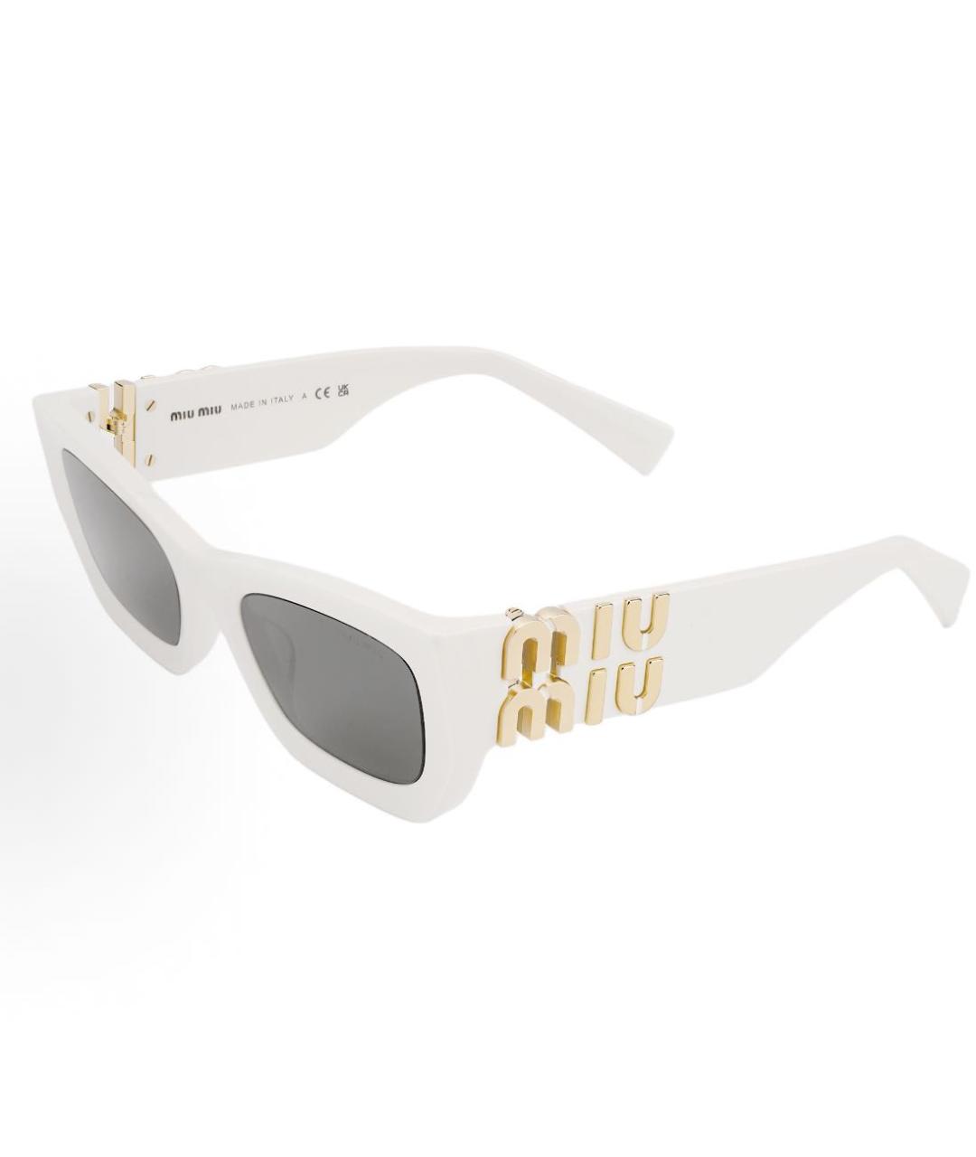 MIU MIU Белые пластиковые солнцезащитные очки, фото 5