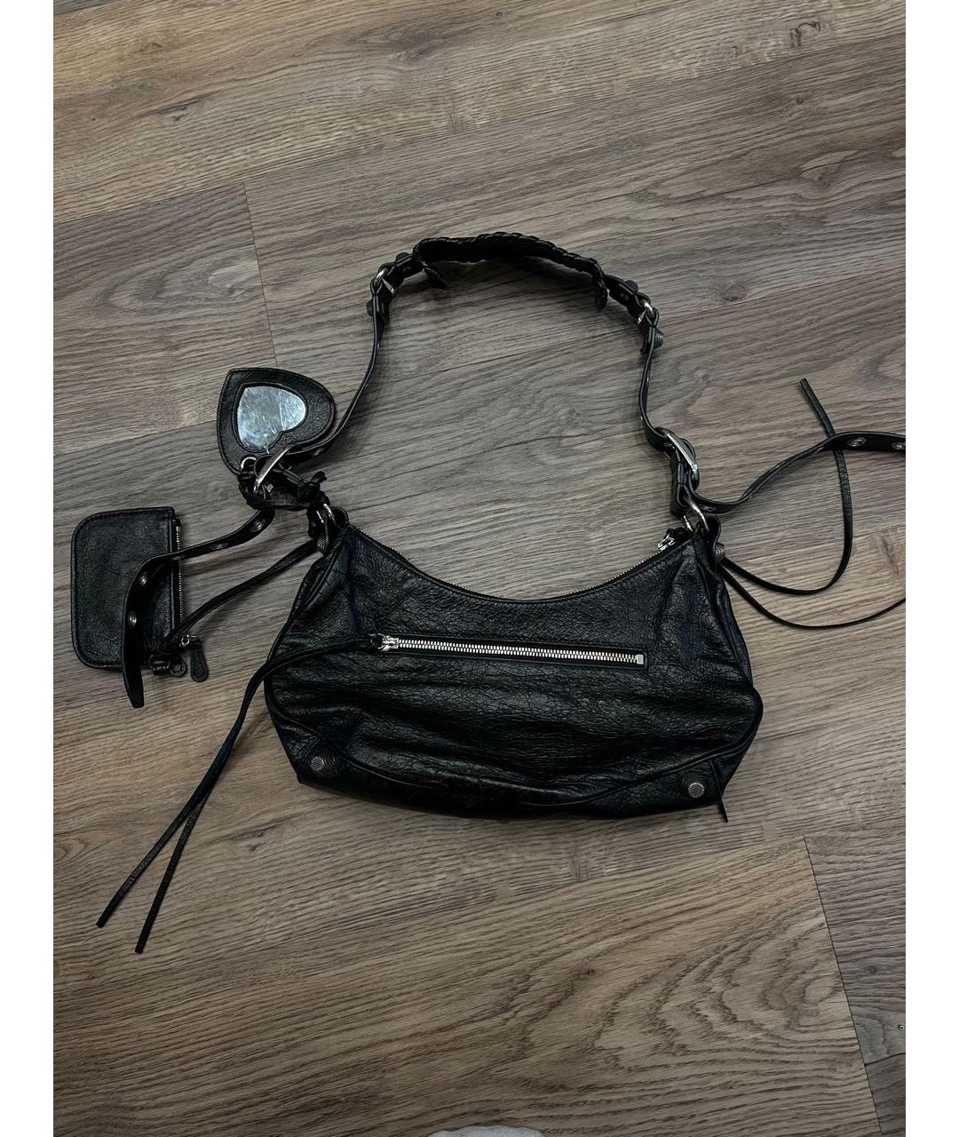 BALENCIAGA Черная кожаная сумка через плечо, фото 3