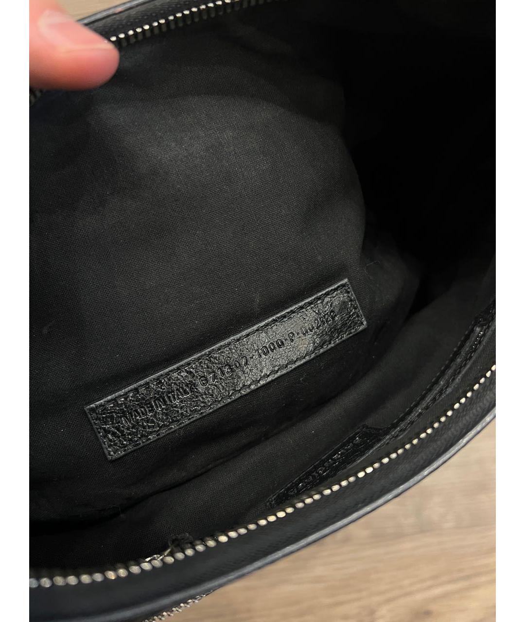 BALENCIAGA Черная кожаная сумка через плечо, фото 5