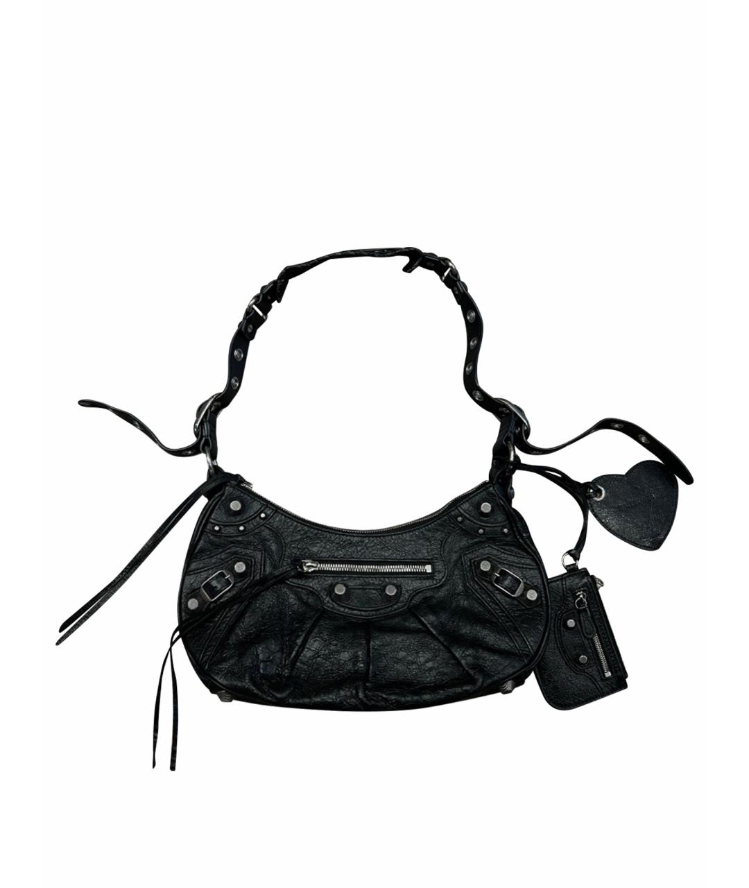 BALENCIAGA Черная кожаная сумка через плечо, фото 1