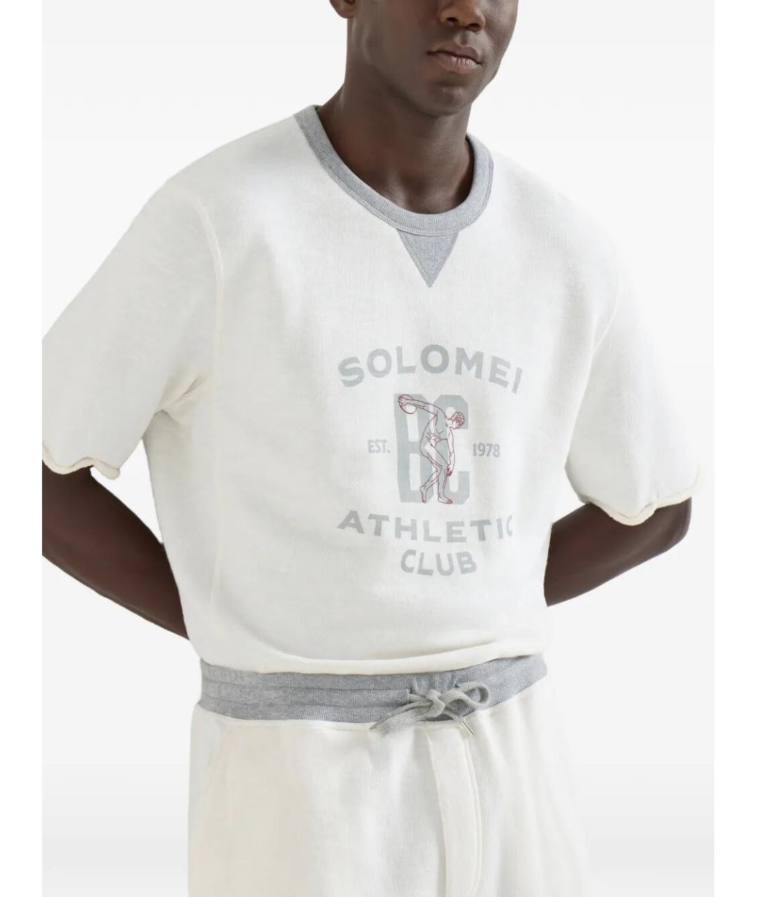 BRUNELLO CUCINELLI Белый хлопковый джемпер / свитер, фото 6