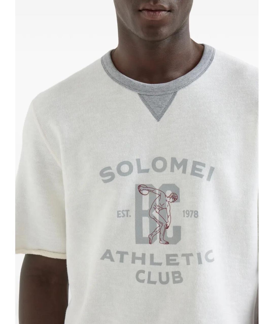 BRUNELLO CUCINELLI Белый хлопковый джемпер / свитер, фото 3