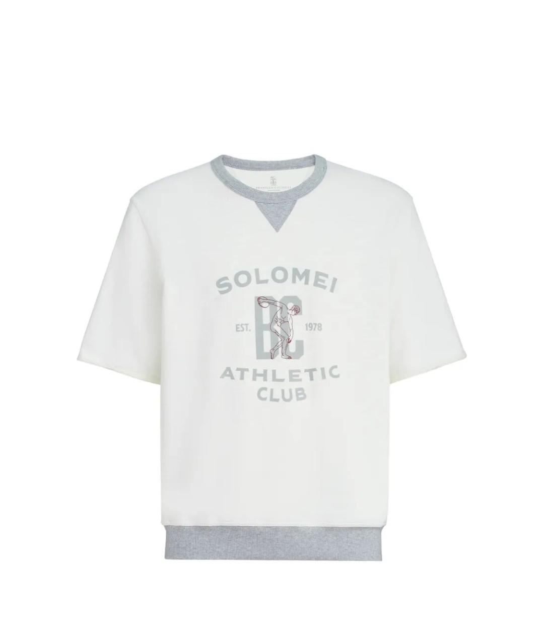 BRUNELLO CUCINELLI Белый хлопковый джемпер / свитер, фото 1