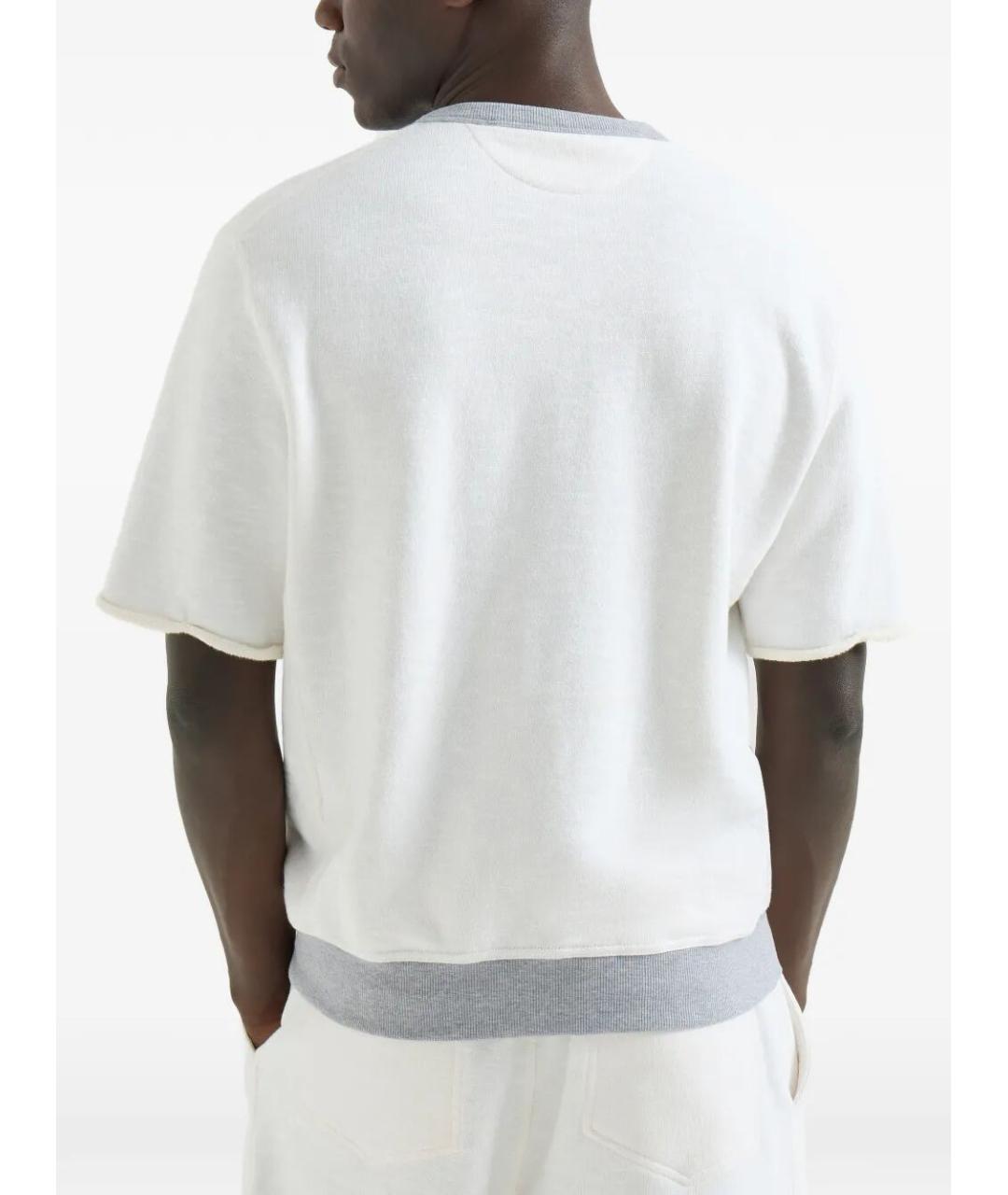 BRUNELLO CUCINELLI Белый хлопковый джемпер / свитер, фото 5