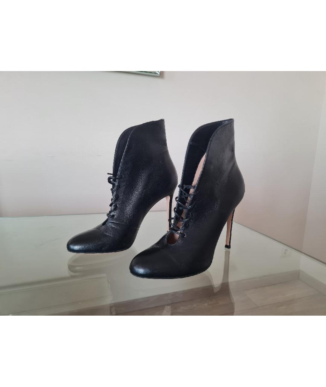 GIANVITO ROSSI Черные кожаные ботильоны, фото 5