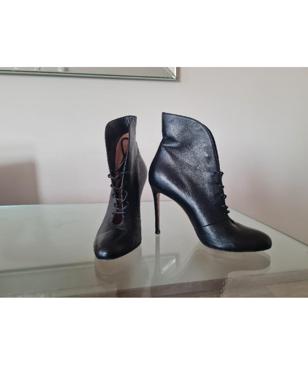 GIANVITO ROSSI Черные кожаные ботильоны, фото 2