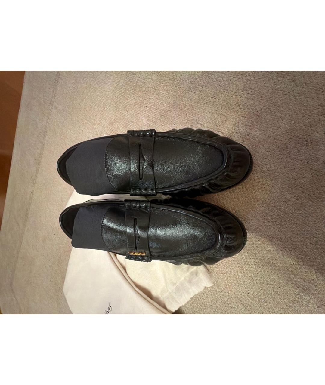 SAINT LAURENT Черные кожаные лоферы, фото 2