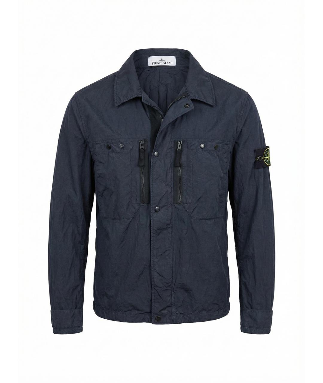 STONE ISLAND Темно-синяя полиамидовая куртка, фото 1
