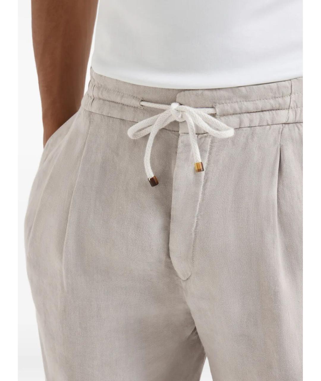 BRUNELLO CUCINELLI Бежевые льняные шорты, фото 3