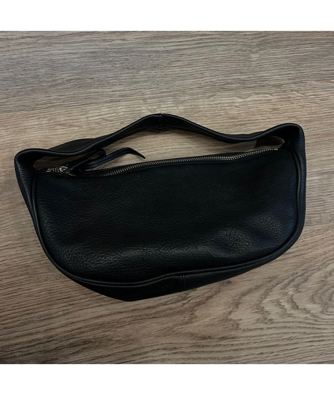 BY FAR Черная кожаная сумка с короткими ручками, фото 2