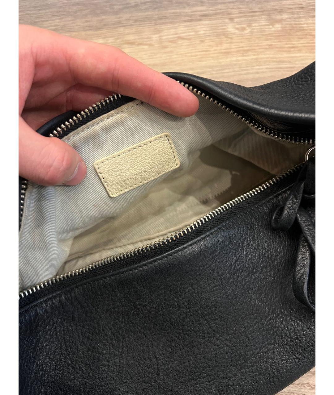 BY FAR Черная кожаная сумка с короткими ручками, фото 4