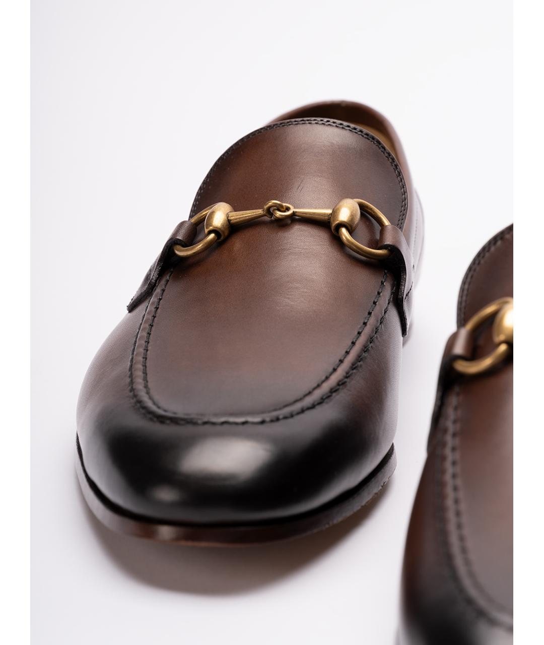 GUCCI Коричневые кожаные лоферы, фото 5