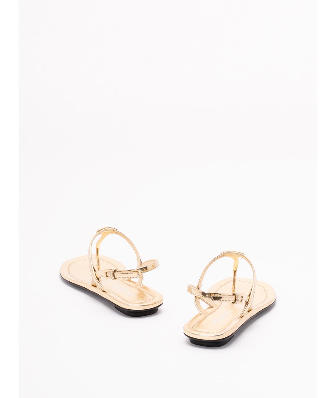 PRADA Золотые кожаные сандалии, фото 3