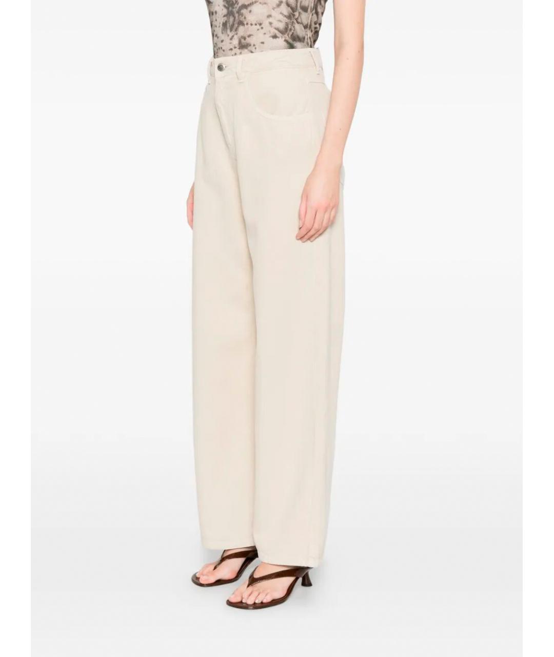 ICON DENIM Бежевые хлопко-лиоцелловые прямые джинсы, фото 3