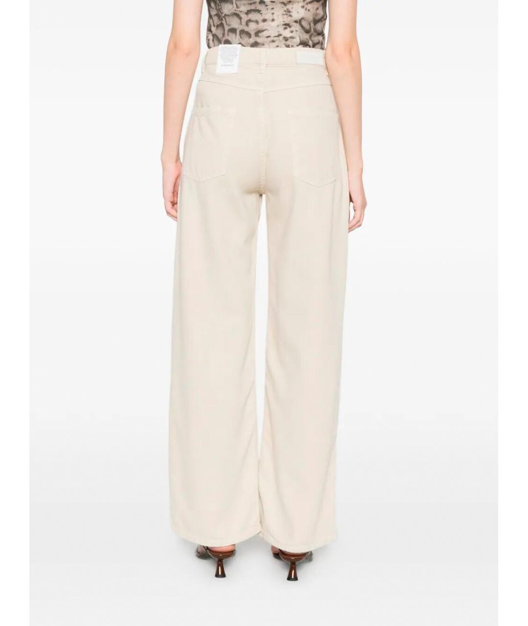 ICON DENIM Бежевые хлопко-лиоцелловые прямые джинсы, фото 5