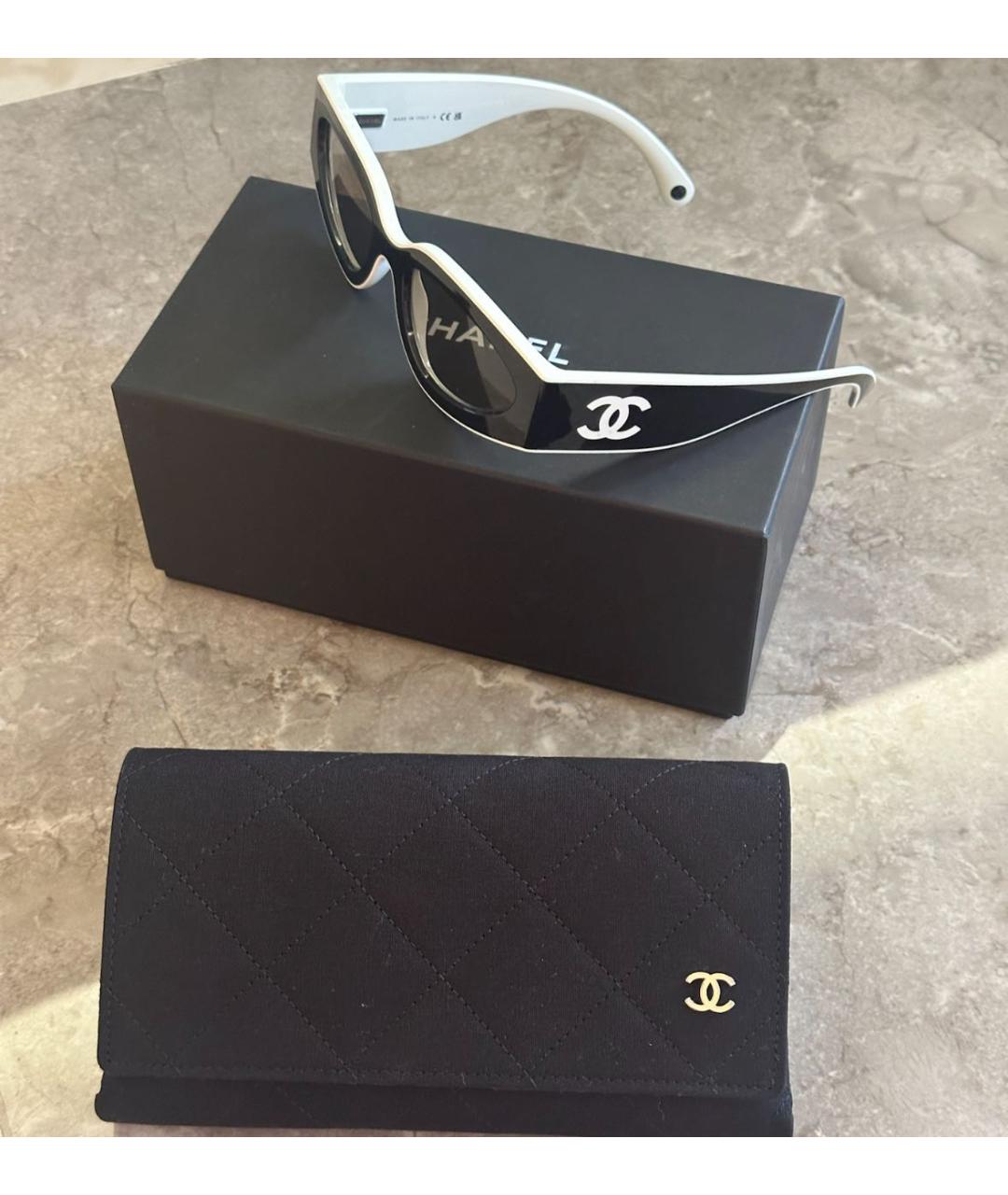 CHANEL Черные пластиковые солнцезащитные очки, фото 3