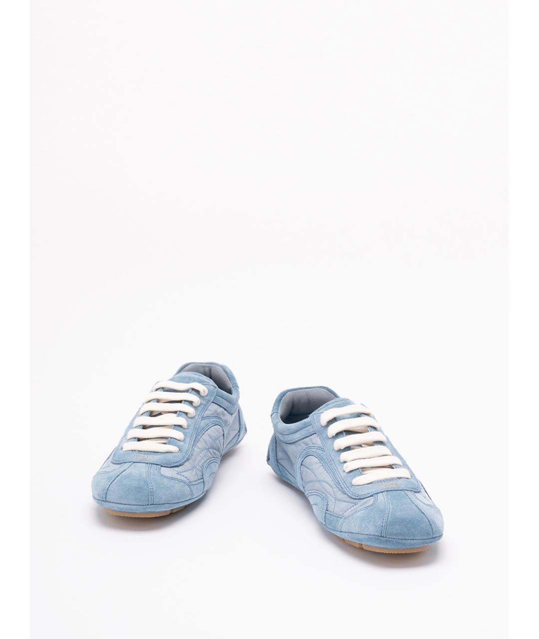PRADA Голубые замшевые кроссовки, фото 2