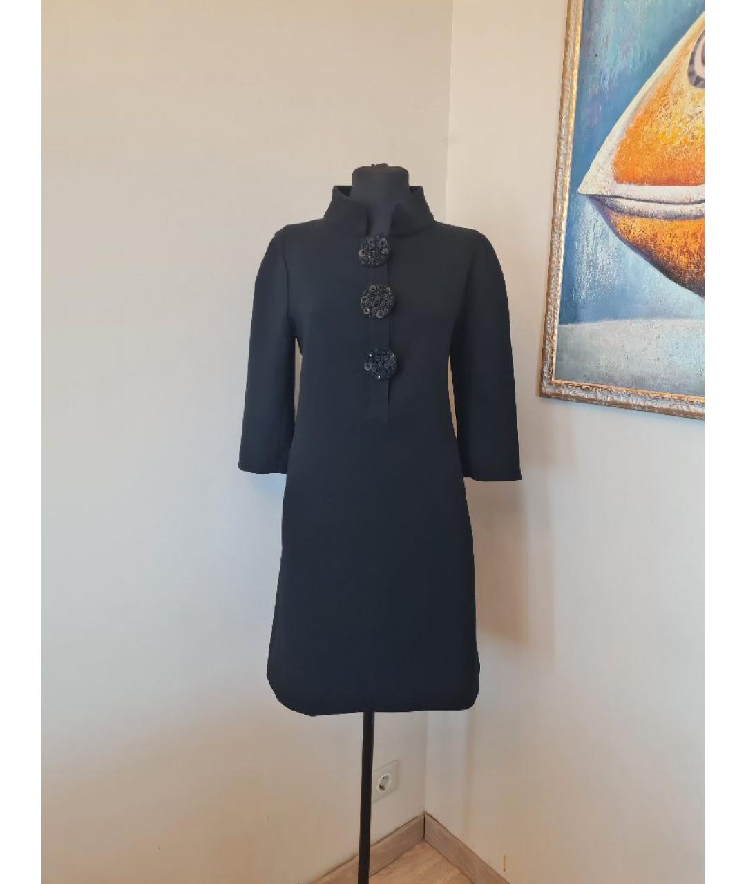 FENDI Черное шерстяное повседневное платье, фото 10