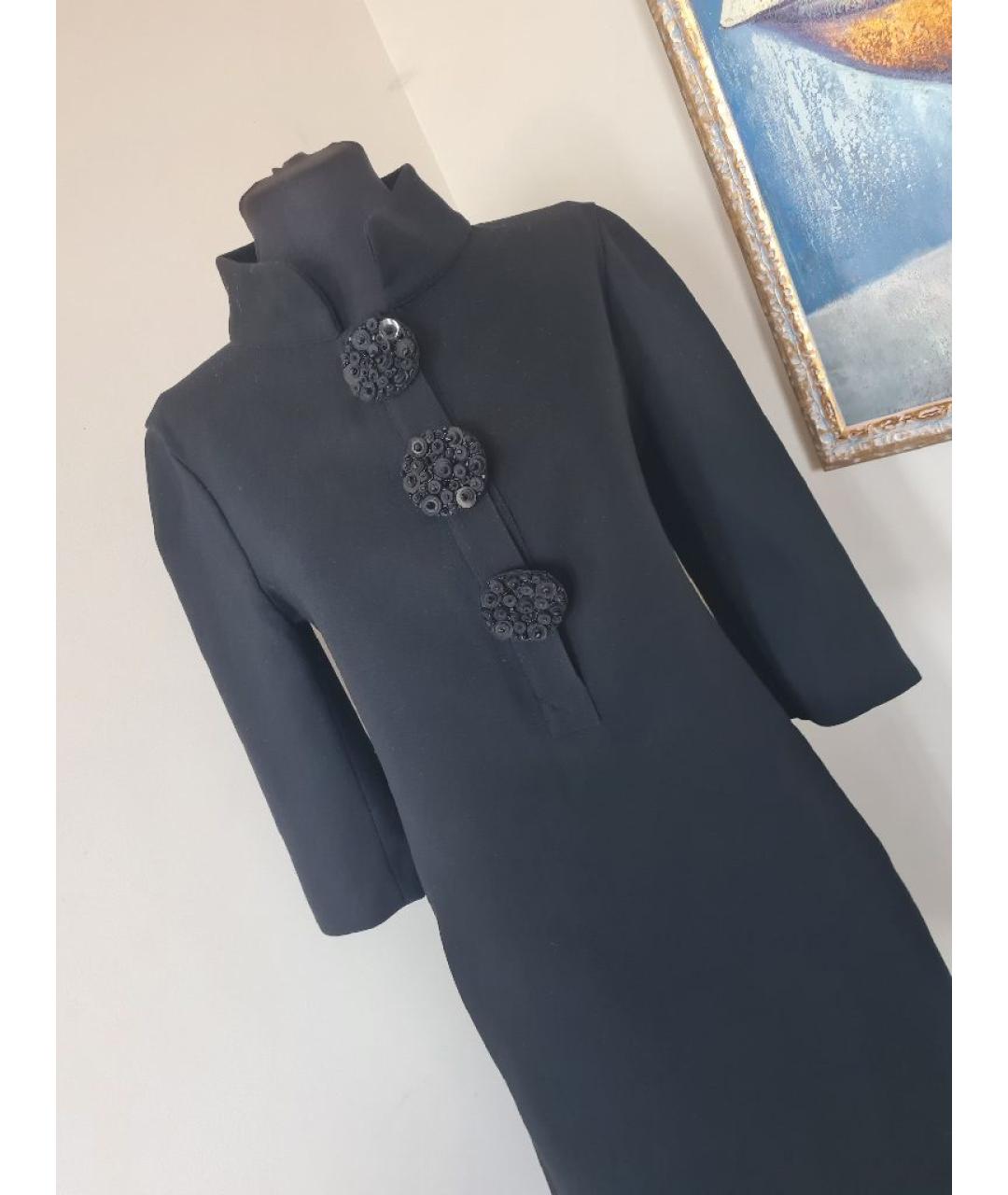 FENDI Черное шерстяное повседневное платье, фото 3